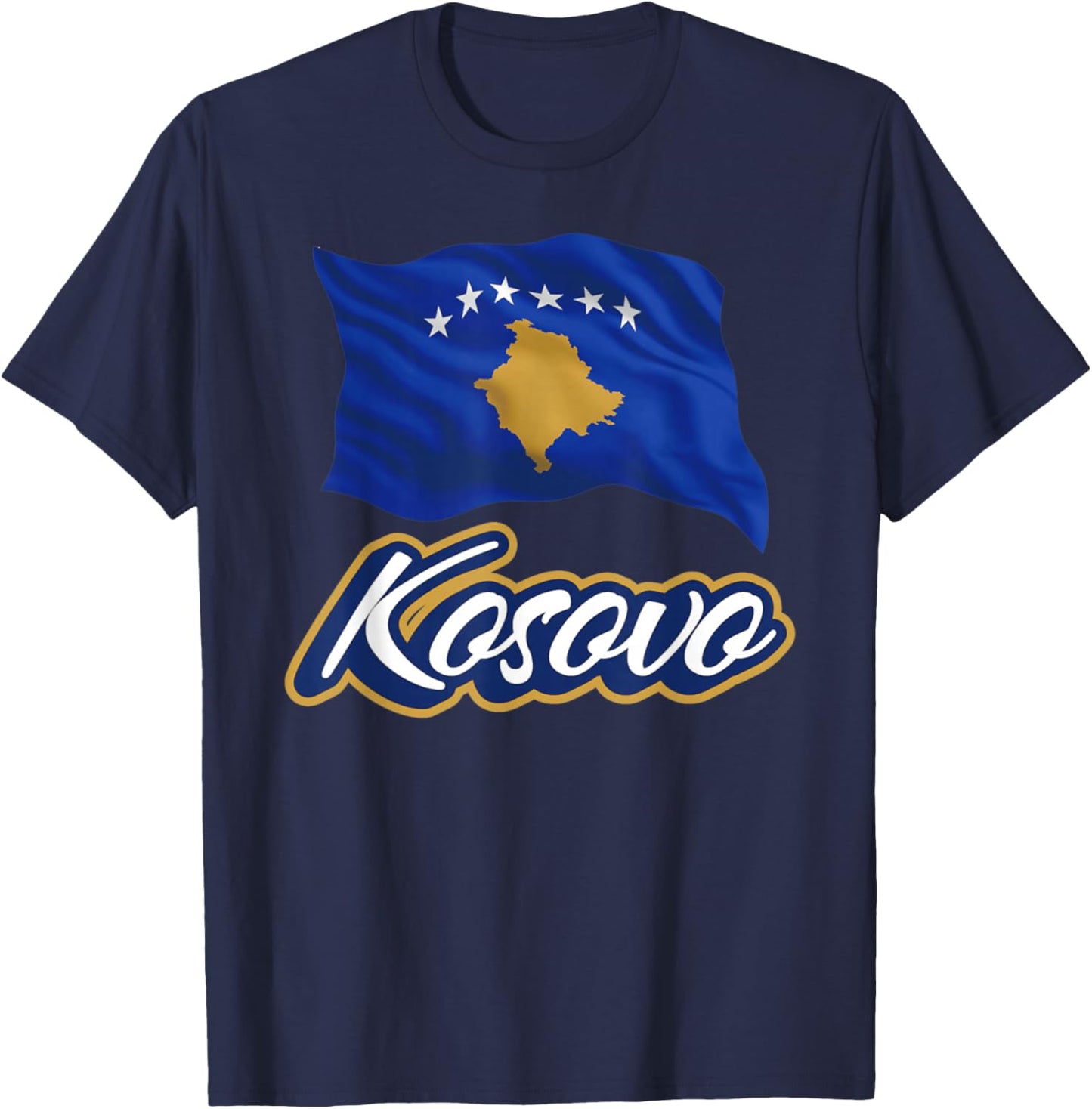 Kosovo Flag Patriotic Men Women Kids T-Shirt - T-Shirt | Navy