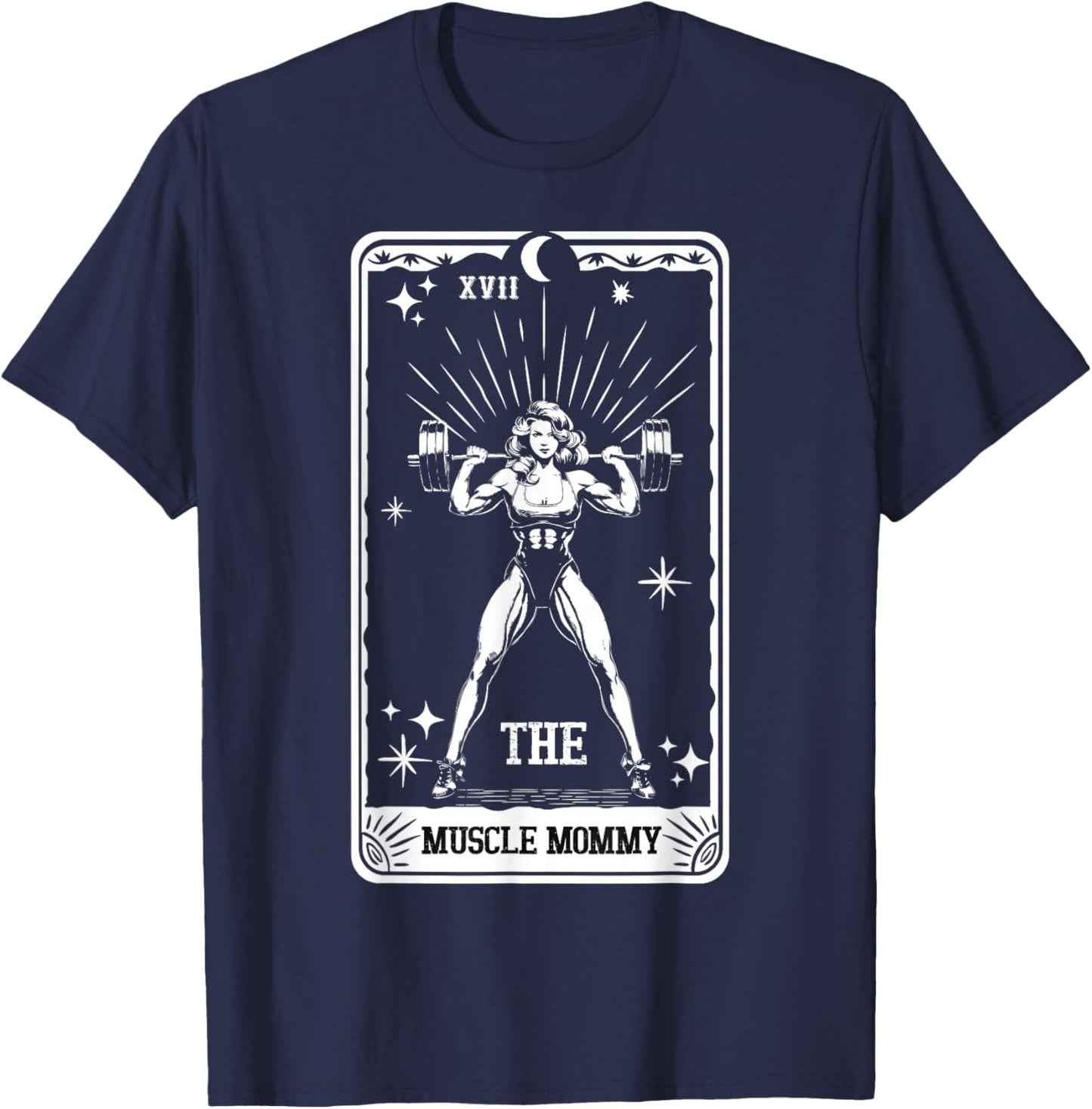 Retro The Muscle Mommy Tarot Card Gym Pump Cover Workout T-Shirt - T-Shirt | Navy