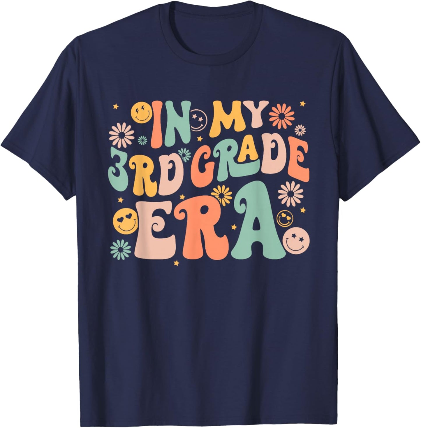 In My Third Grade Era Retro 3rd Grade Back to School T-Shirt - T-Shirt | Navy
