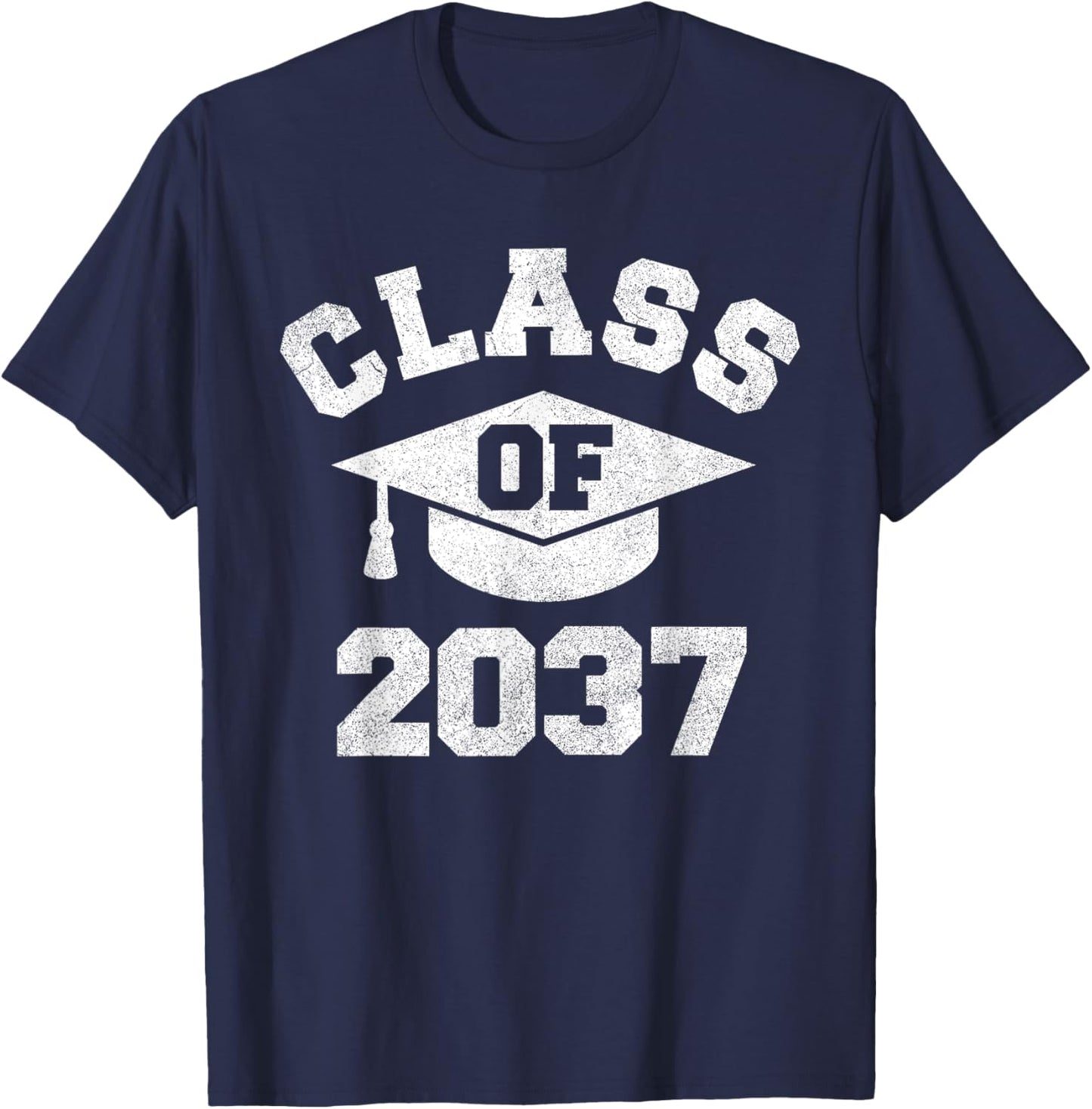 Class Of 2037 Grow With Me Shirt, Class Of 2037 Graduation T-Shirt - T-Shirt | Navy