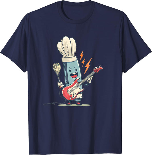 Funny Kitchen Rock Costume for Guitar Lovers and Cooking T-Shirt - T-Shirt | Navy