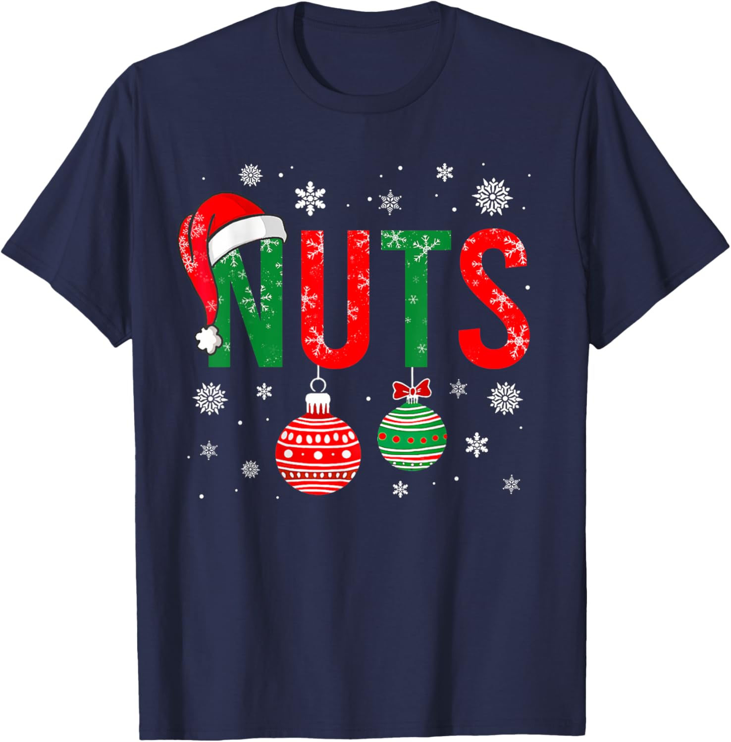 Chest Nuts Christmas Funny Matching Couple Pajama Chestnuts T-Shirt - T-Shirt | Navy