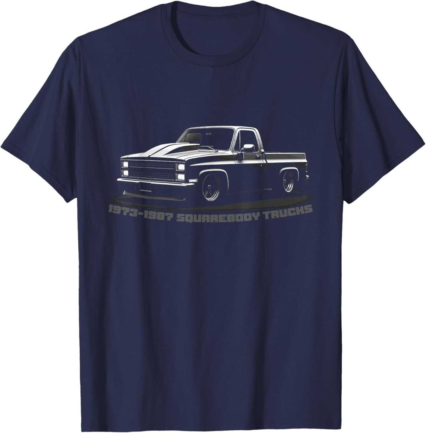 1973-1987 Squarebody Truck Silhouette Square body Truck T-Shirt - T-Shirt | Navy