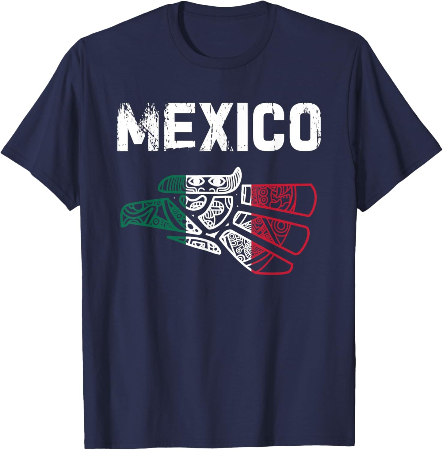 Mexico Vintage Mexican Flag Pride Hecho en Mexico Jersey T-Shirt - T-Shirt | Navy