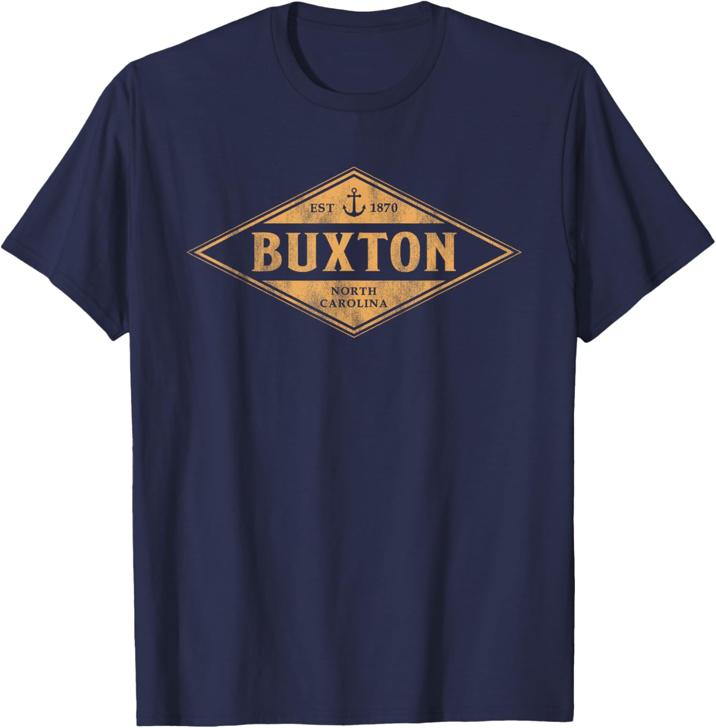 Buxton North Carolina Souvenir Vacation Vintage Badge T-Shirt - T-Shirt | Navy