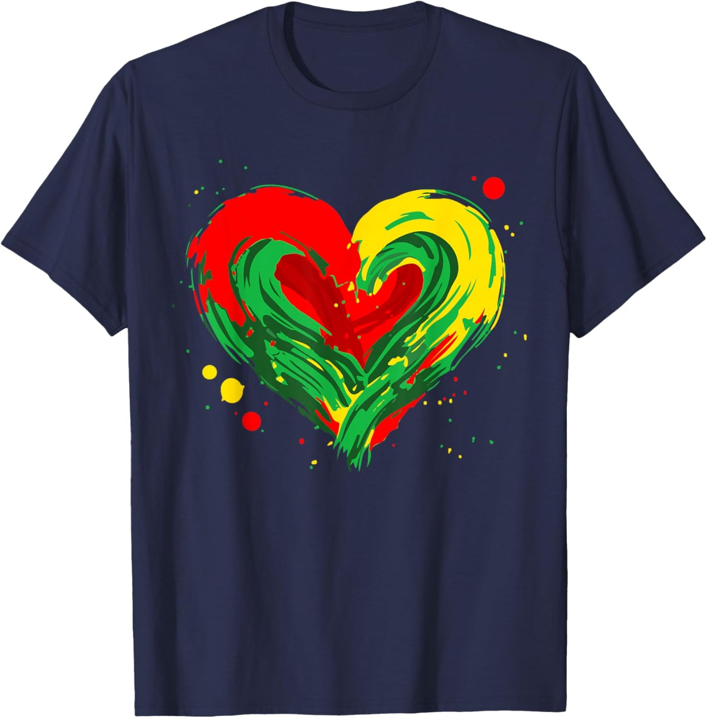 Juneteenth Heart Black History Month African American Women T-Shirt - T-Shirt | Navy