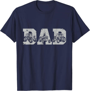 Farmer Dad Shirt Farm Farming Father's Day Tractor T-Shirt - T-Shirt | Navy
