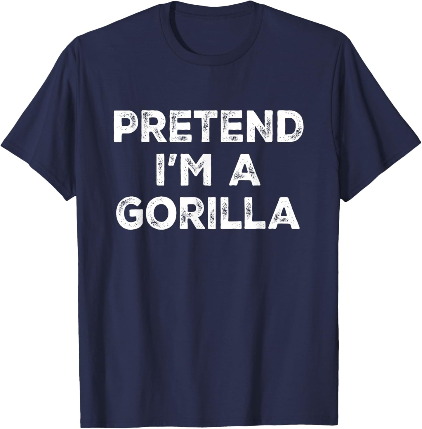 Pretend I'm A Gorilla Lazy Halloween Costume T-Shirt - T-Shirt | Navy