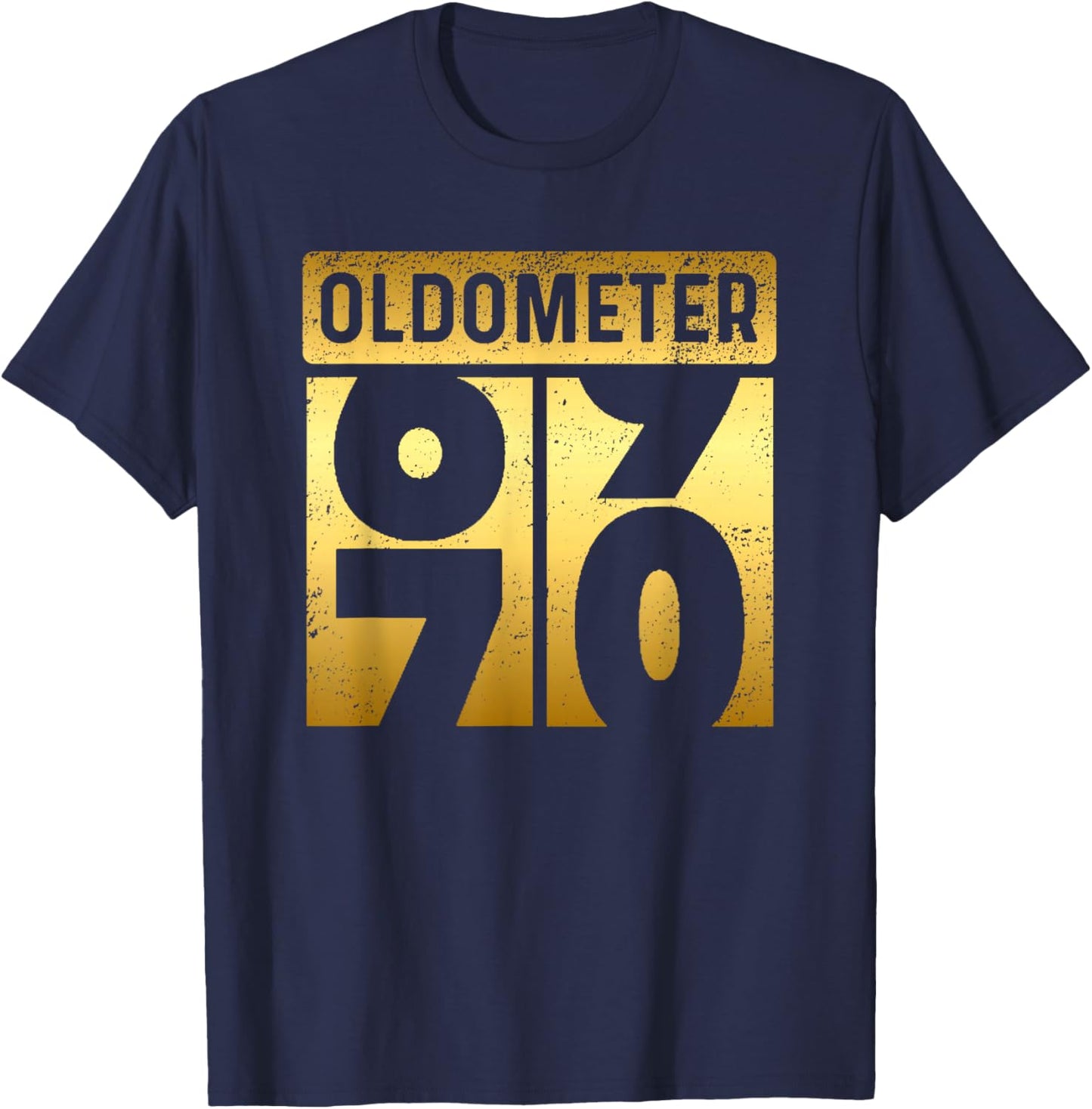 Funny Auto Mechanic Birthday 70th Turning 70 Golden Odometer T-Shirt - T-Shirt | Navy