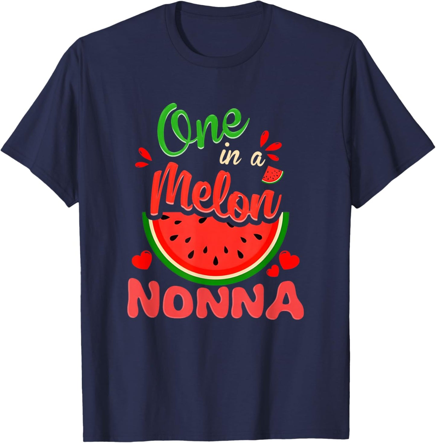 One in a Melon Nonna 1st Birthday Party Family Matching T-Shirt - T-Shirt | Navy