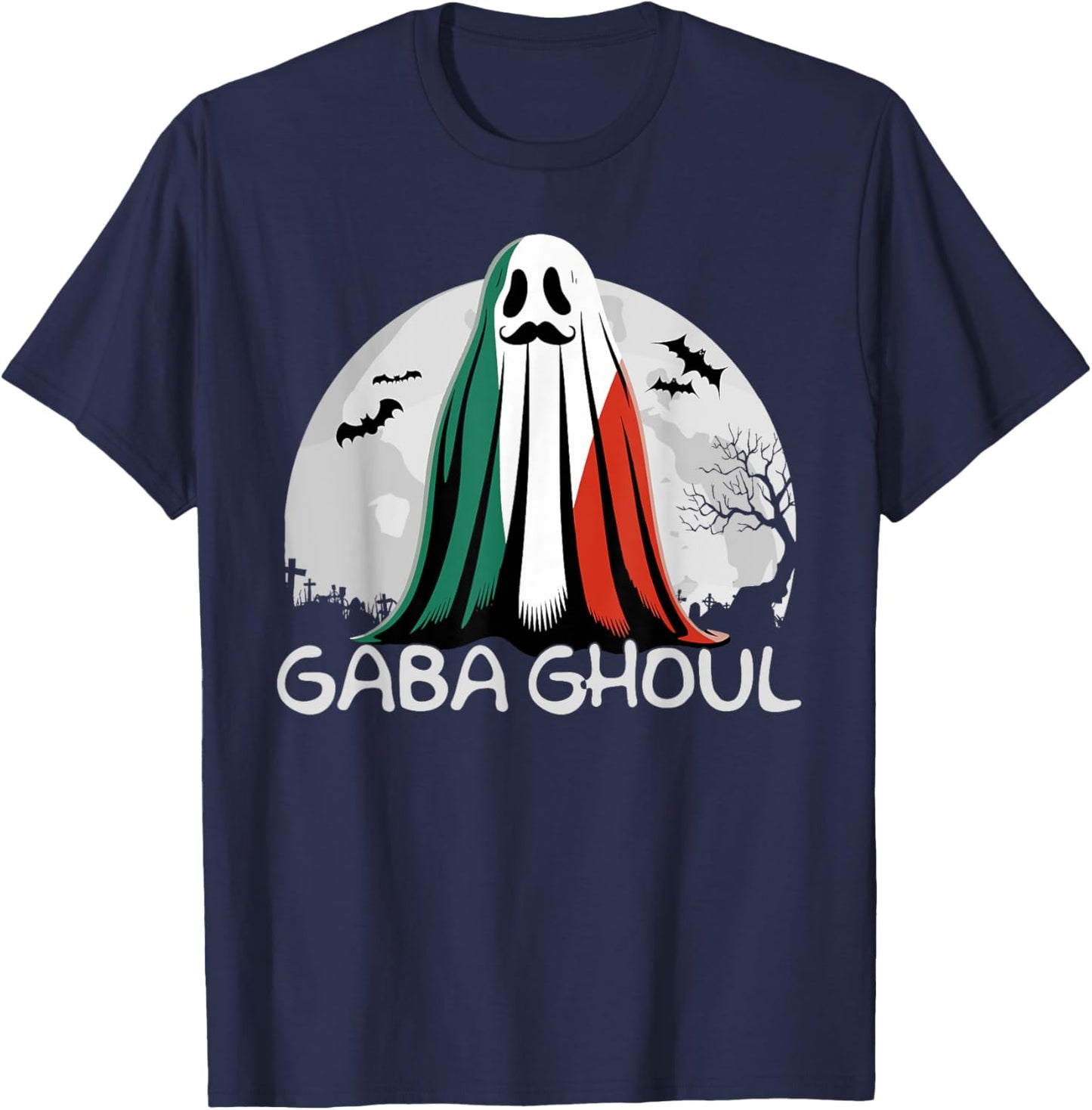 Halloween Graveyard Gaba Ghoul Ghost Funny Italian Gabaghool T-Shirt - T-Shirt | Navy