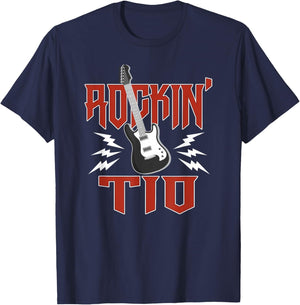 TIO Rockin One Birthday Family Matching Rock Guitar T-Shirt - T-Shirt | Navy