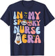 Halloween My Spooky Nurse Era Costume Groovy Scrub Top Women T-Shirt - T-Shirt | Navy