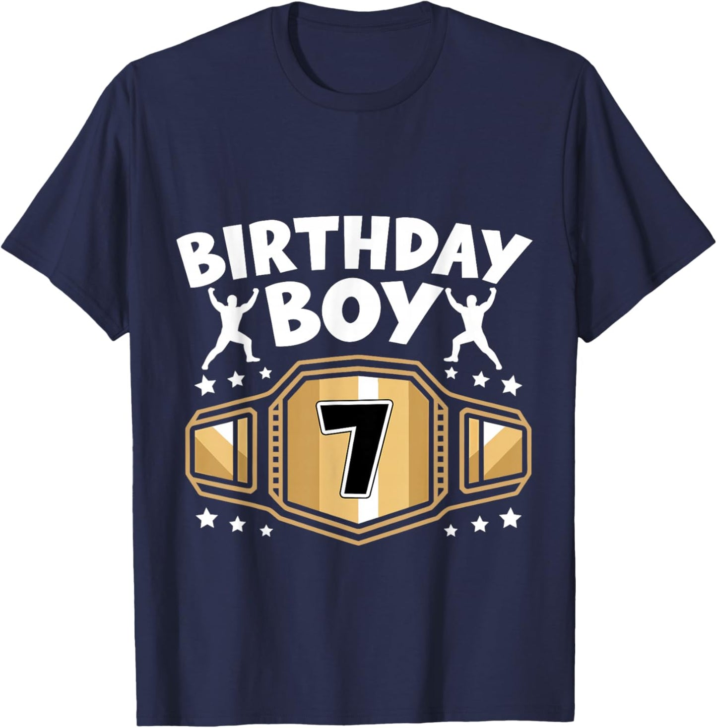 Kids 7th Birthday Boy Wrestling 7 Year Old Wrestler Bday T-Shirt - T-Shirt | Navy