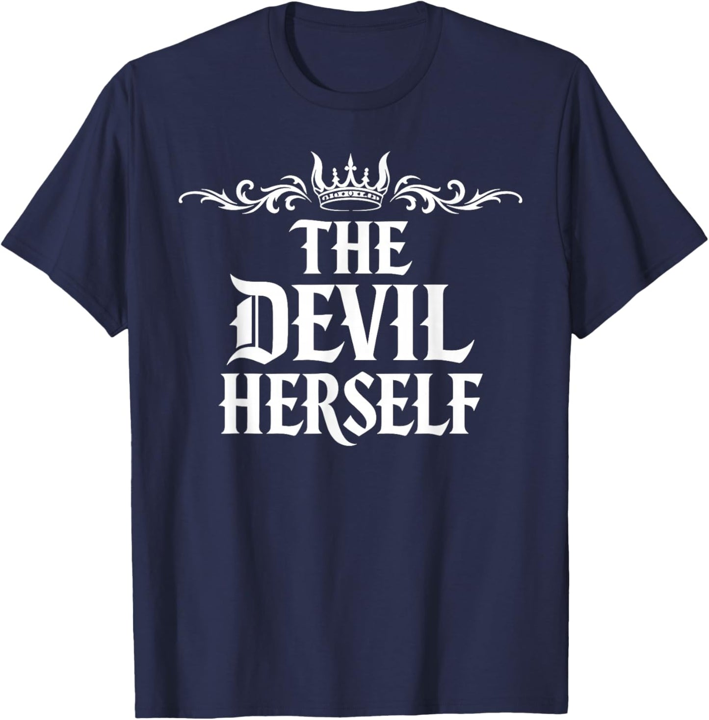 The Devil Herself Retro Occult Women Dark Feminine T-Shirt - T-Shirt | Navy