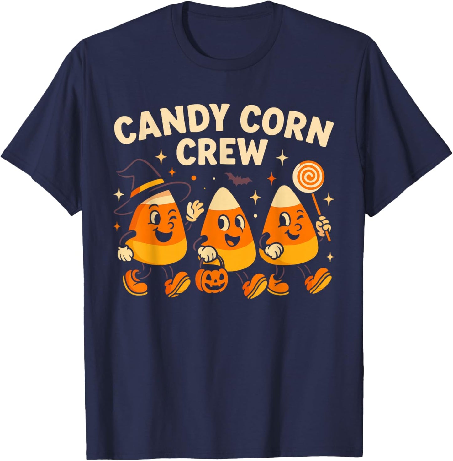 Cute Candy Corn Crew Halloween Matching Family T-Shirt - T-Shirt | Navy