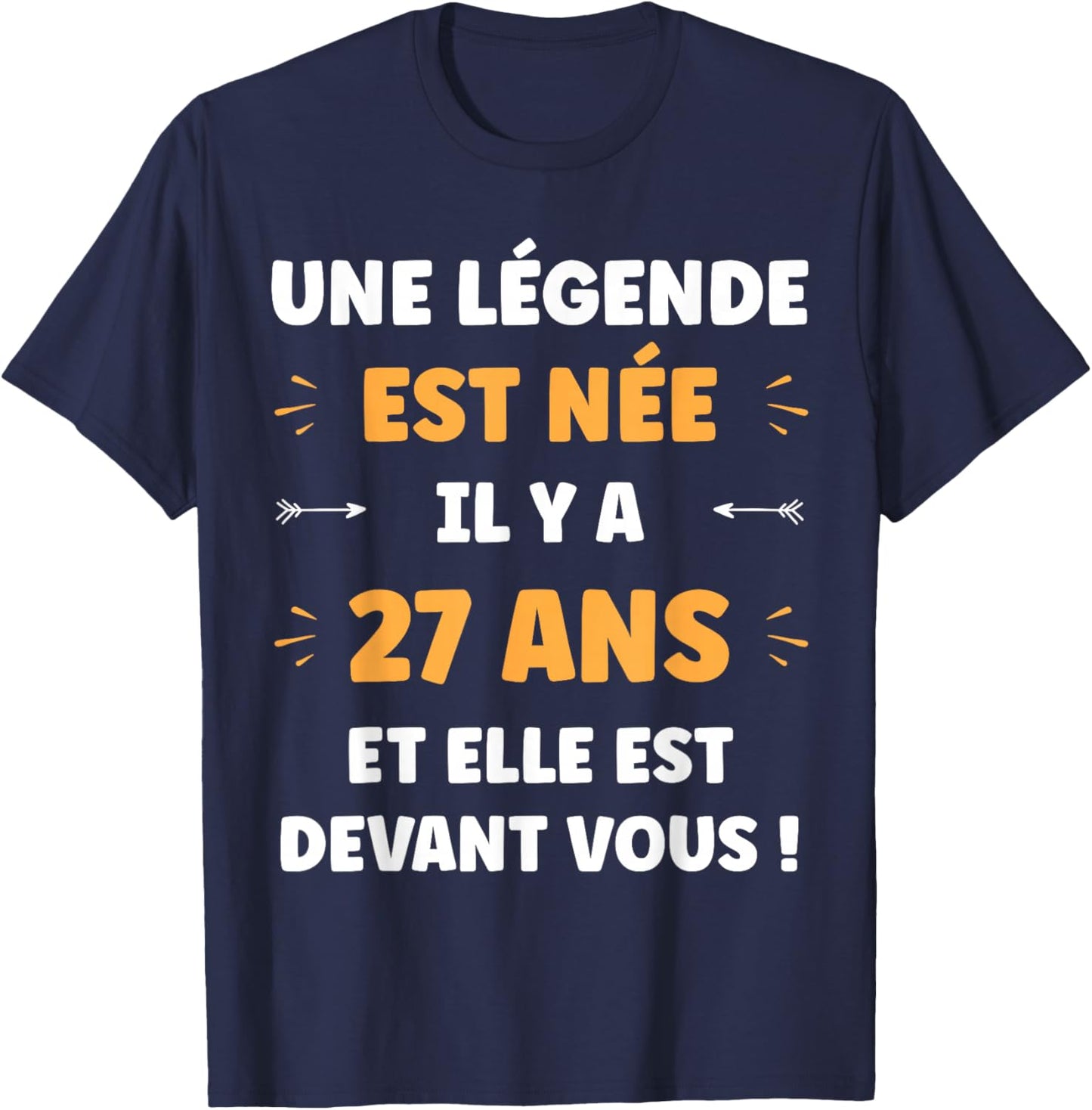 Humour légende ado 27 Ans Rigolo Blague Anniversaire 27 Ans T-Shirt - T-Shirt | Navy