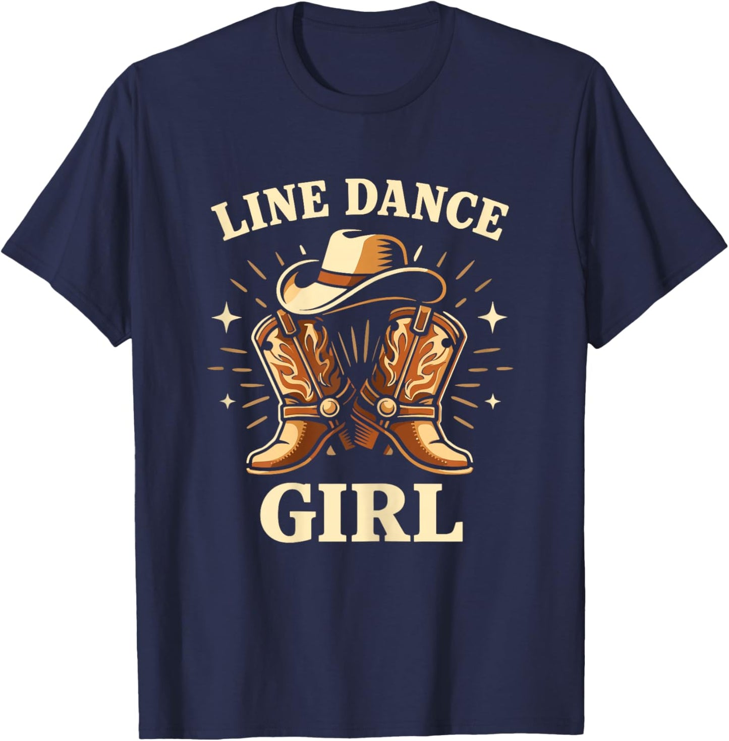 Line Dance Girl Damen Western Country Tanzen Dancer Tanz T-Shirt - T-Shirt | Navy