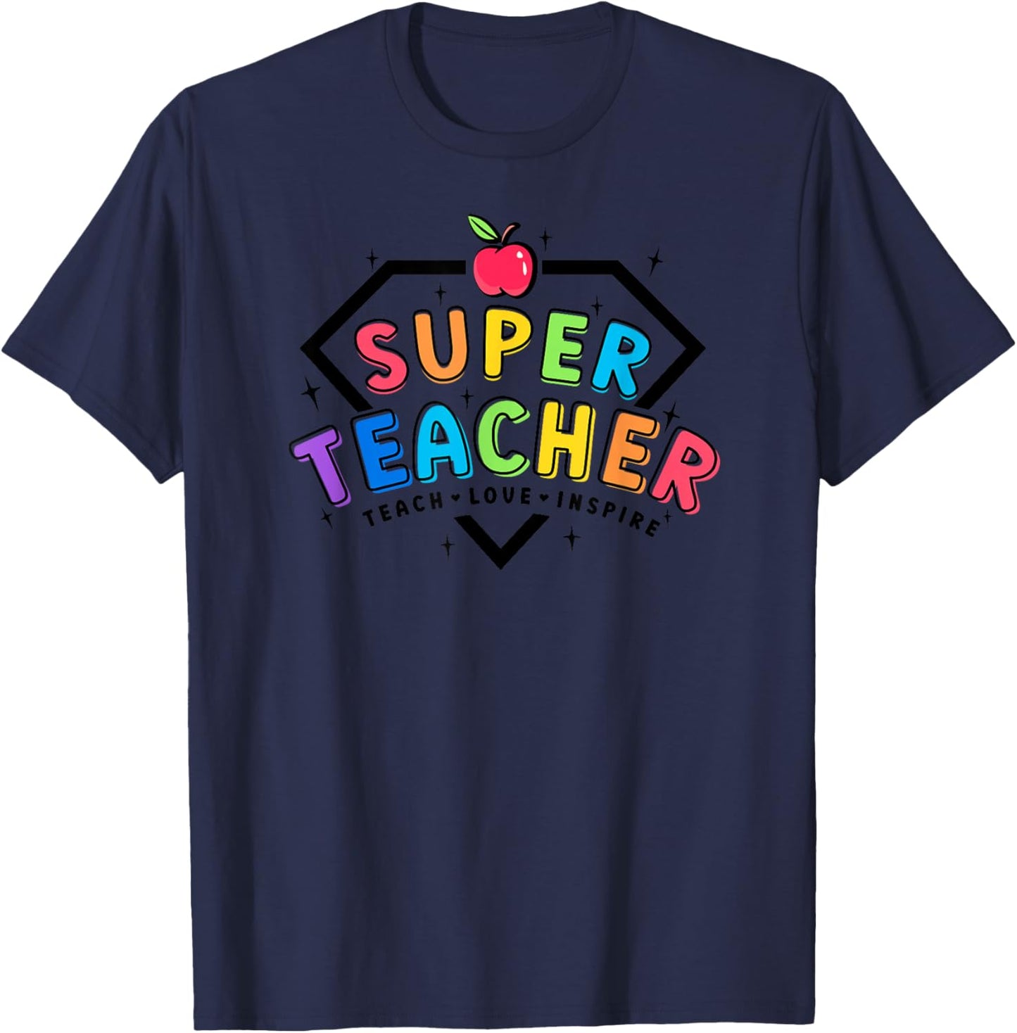 Super Teacher Power Team Teaching 100th Day Smarter School T-Shirt - T-Shirt | Navy