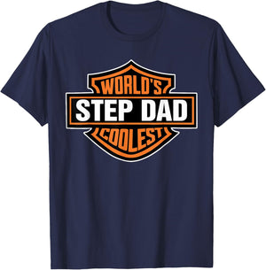 Worlds Coolest Step Dad Matching Family Fathers Day T-Shirt - T-Shirt | Navy