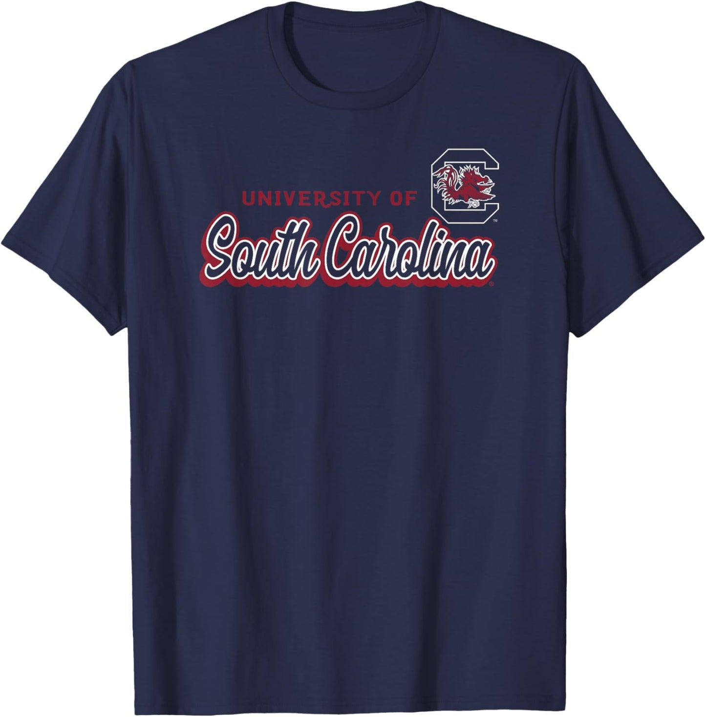 South Carolina Gamecocks Cursive Black Officially Licensed T-Shirt - T-Shirt | Navy