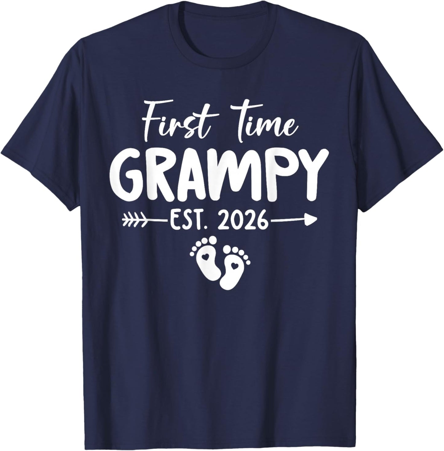 First Time Grampy Est 2026 T-Shirt - T-Shirt | Navy