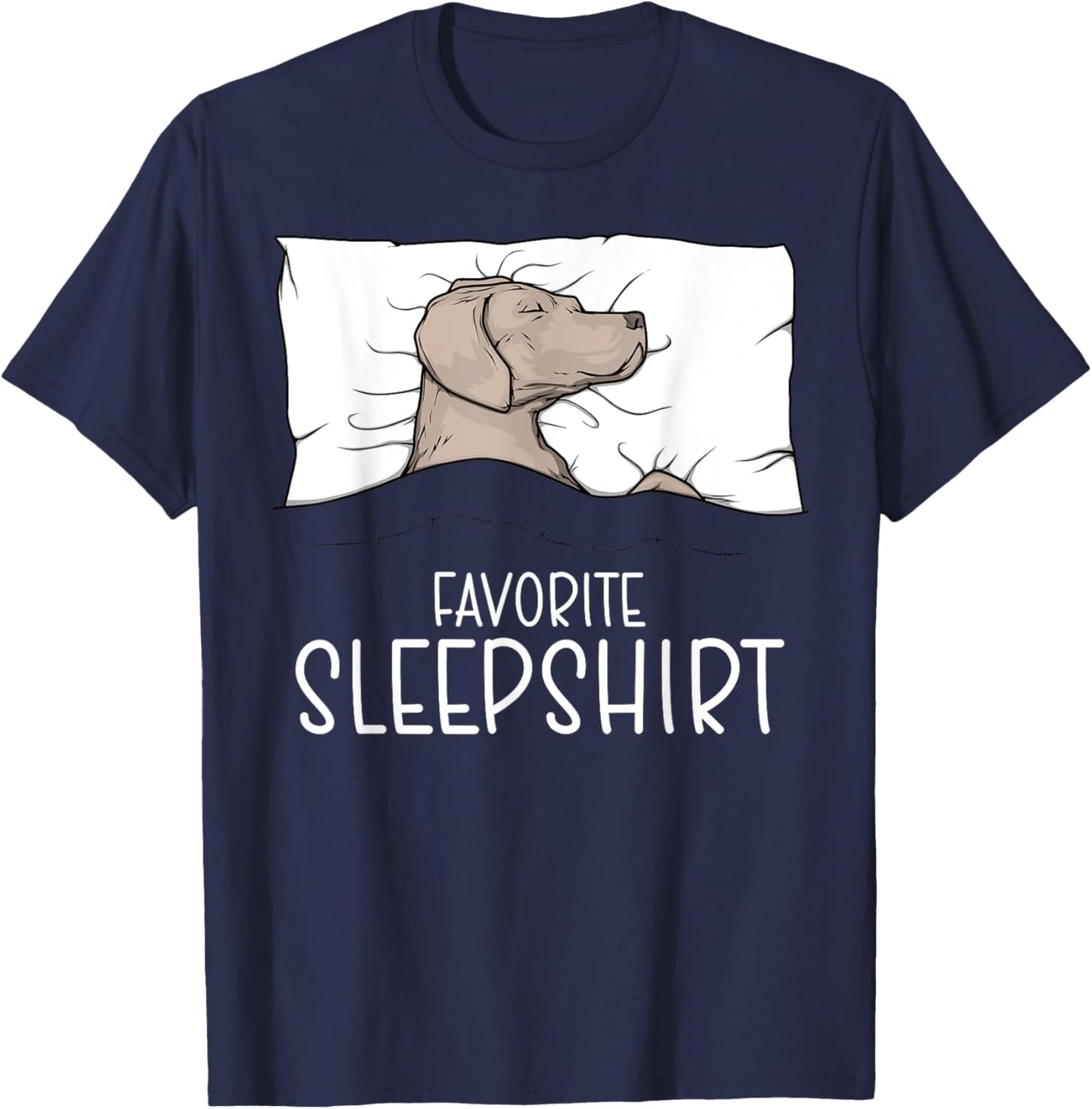 Favorite Sleepshirt Weimaraner Dog Napping Weimaraner Pajama Women Girls Kids T-Shirt - T-Shirt | Navy