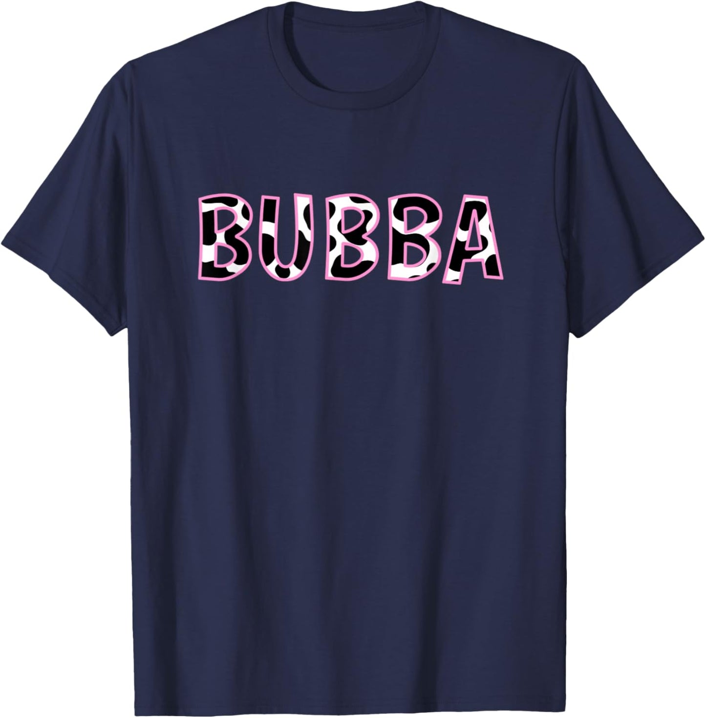 Bubba Cow Print Cow Pattern Sister's D Birthday Baby Girl T-Shirt - T-Shirt | Navy