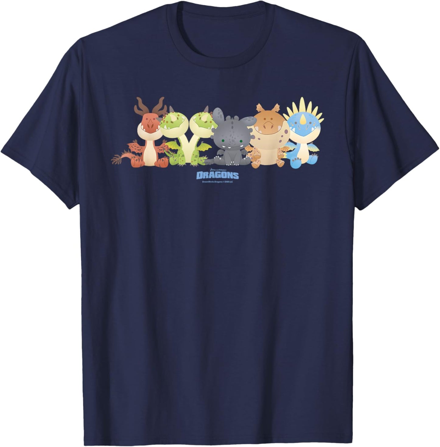 DreamWorks Dragons Tiny Adventures Dragons Lineup T-Shirt - T-Shirt | Navy