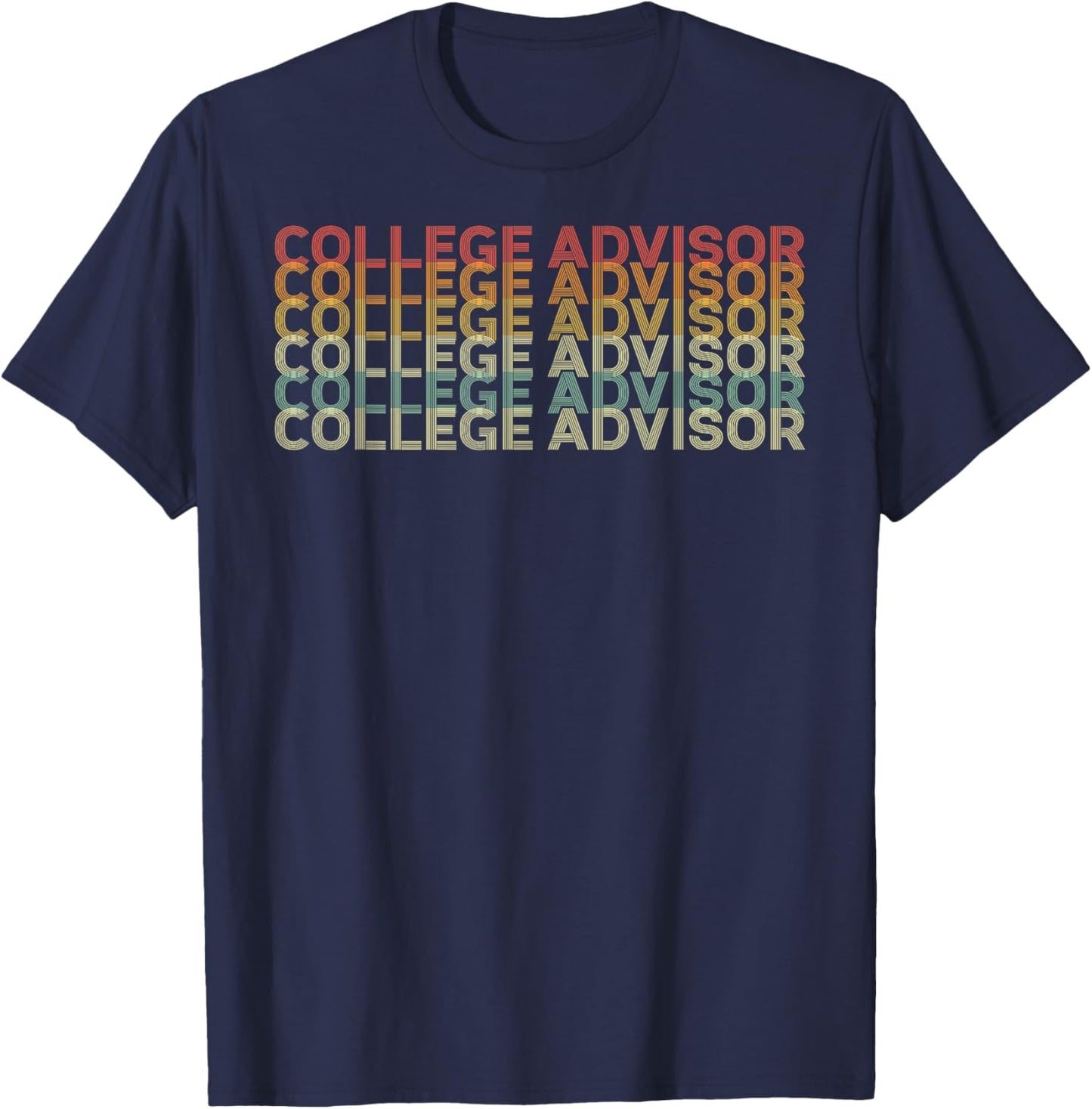 Retro 70s College Advisor Job Title T-Shirt - T-Shirt | Navy