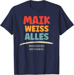 Maik weiss Alles T-Shirt - T-Shirt | Navy