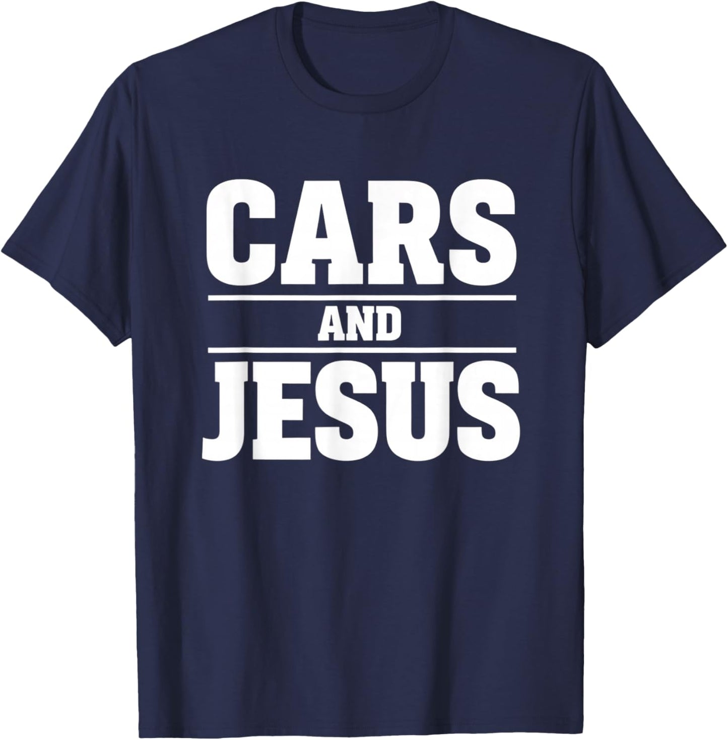 Car and Jesus, Car Christian Car Lover Design T-Shirt - T-Shirt | Navy