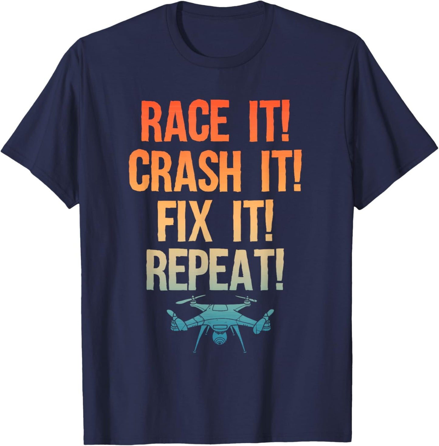 Funny Drone Art Women Boys Drone Racing Drone Pilot T-Shirt - T-Shirt | Navy
