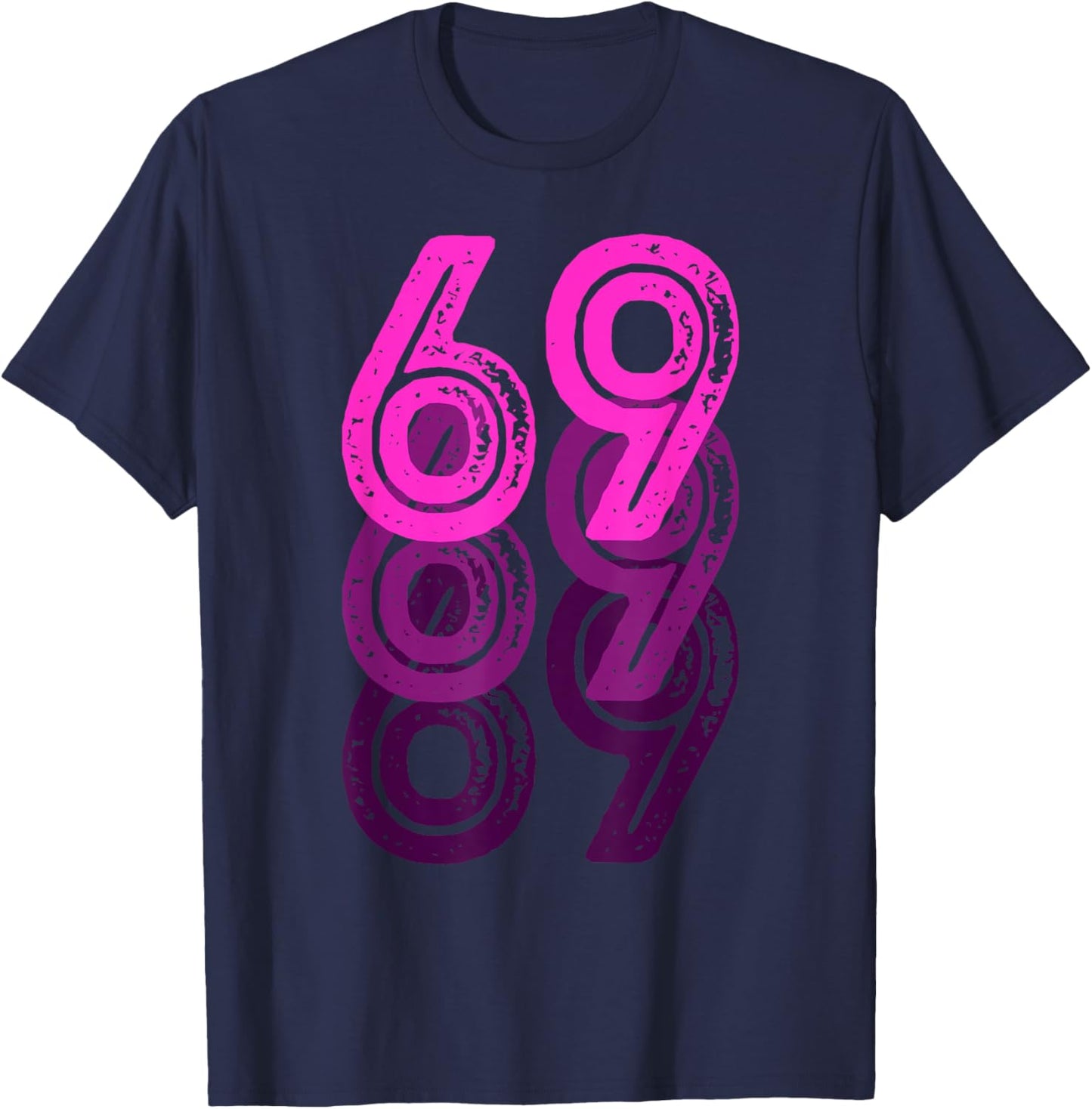 Number 69 Pink Best Classic College Style Birthday Funny T-Shirt - T-Shirt | Navy