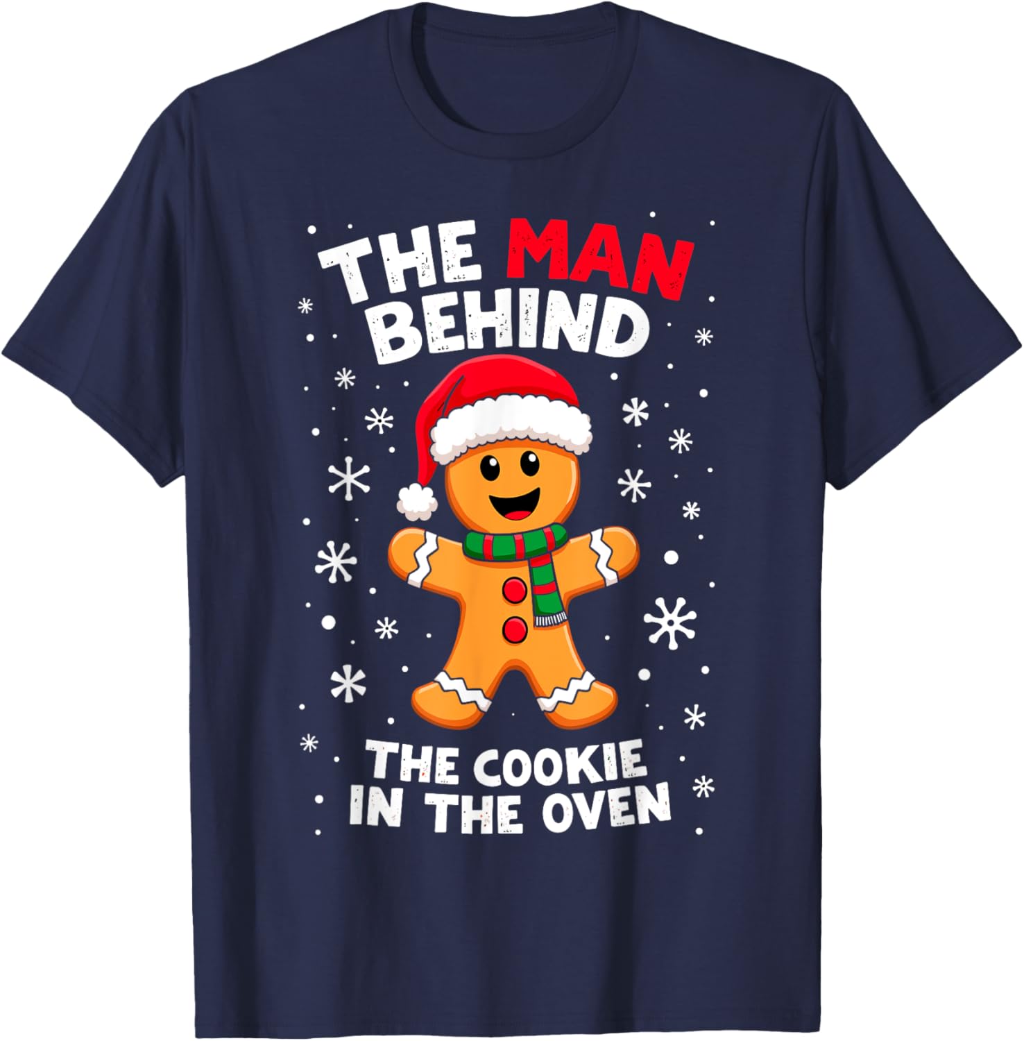 Christmas Funny Gingerbread Joke The Cookie in the Oven T-Shirt - T-Shirt | Navy