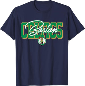 NBA - Script de blockletter Boston Celtics T-Shirt - T-Shirt | Navy