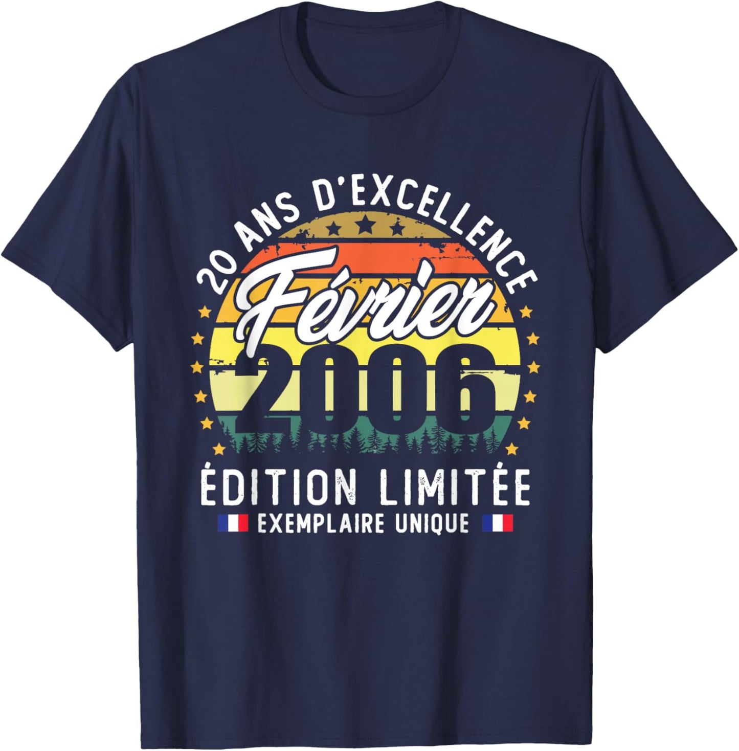 Vintage February 2006 Birthday Gift 20 Years T-Shirt - T-Shirt | Navy