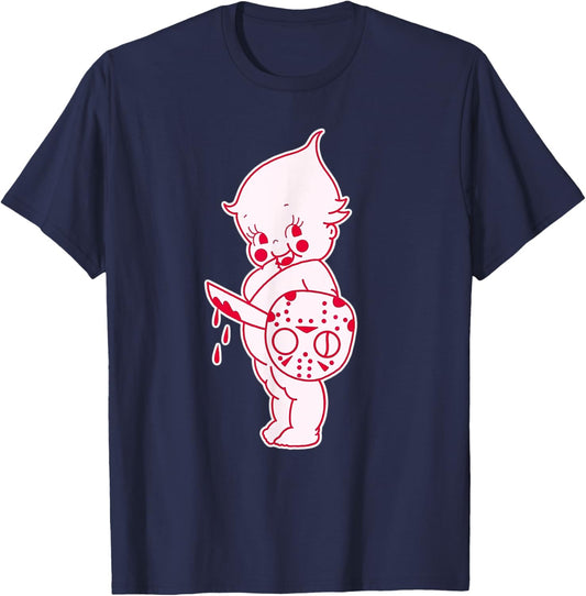 Kewpie Baby Horror Halloween Spooky Scary T-Shirt - T-Shirt | Navy