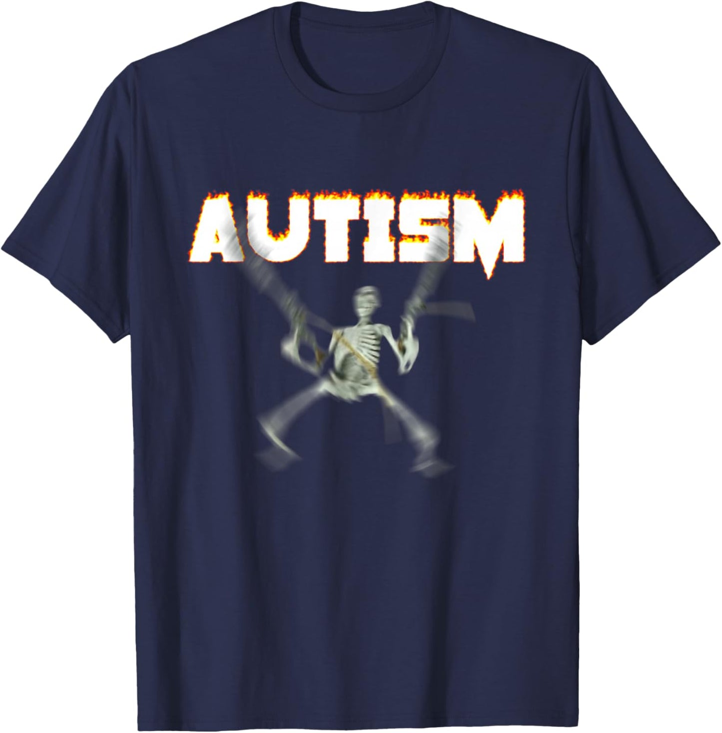 Autism Skeleton Meme T-Shirt - T-Shirt | Navy