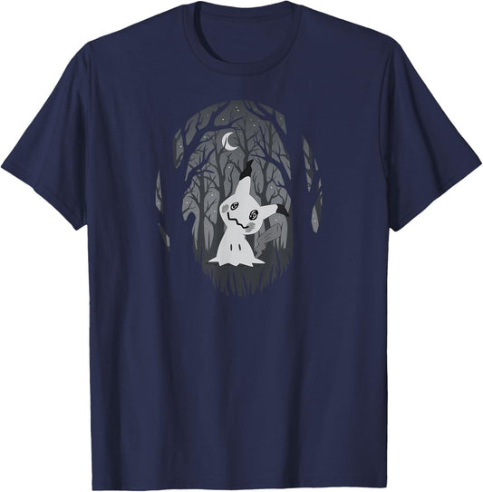 Pokémon - Mimikyu Ghost Fairy Type Dark Spooky Forest T-Shirt - T-Shirt | Navy