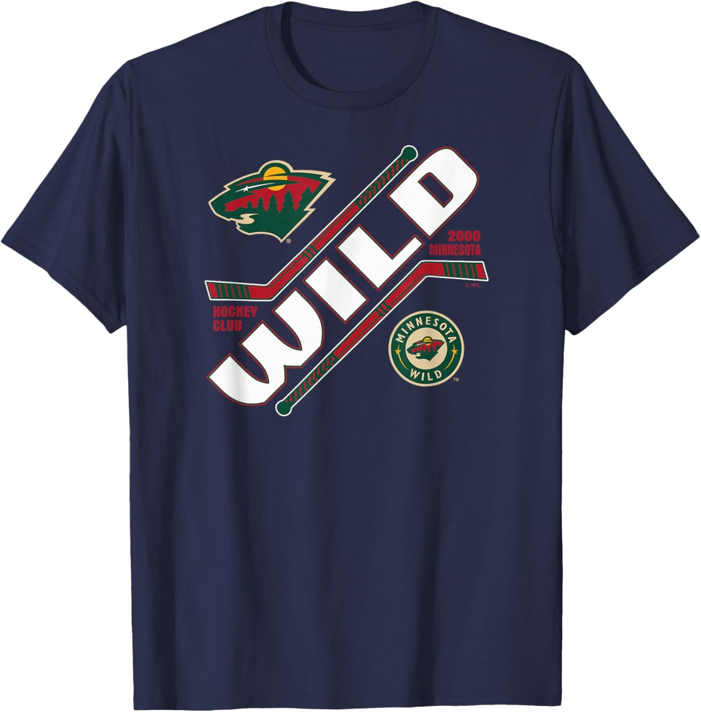 Minnesota Wild Force Black Officially Licensed T-Shirt - T-Shirt | Navy