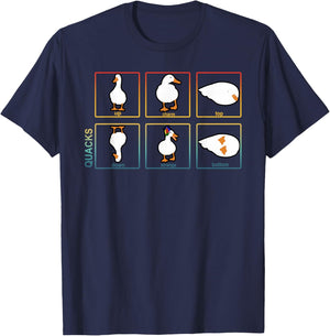 Quacks Up Charm Top Down Strange Bottom Funny Design T-Shirt - T-Shirt | Navy