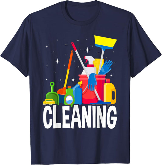 Funny Cleaning Lover Cleaning Lady Housekeeping Housekeeper T-Shirt - T-Shirt | Navy