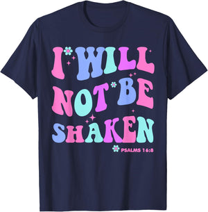 I Will Not Be Shaken Christian-Shirt Jesus Cute Girl Toddler T-Shirt - T-Shirt | Navy