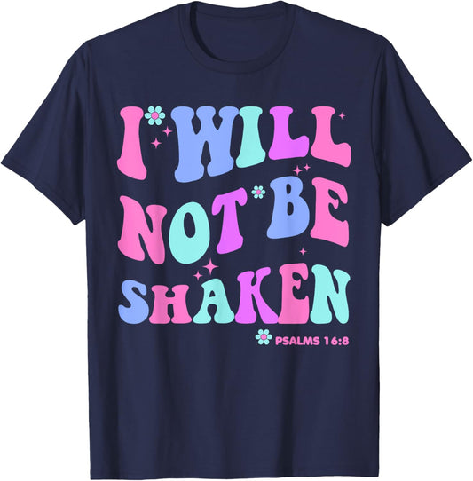 I Will Not Be Shaken Christian-Shirt Jesus Cute Girl Toddler T-Shirt - T-Shirt | Navy