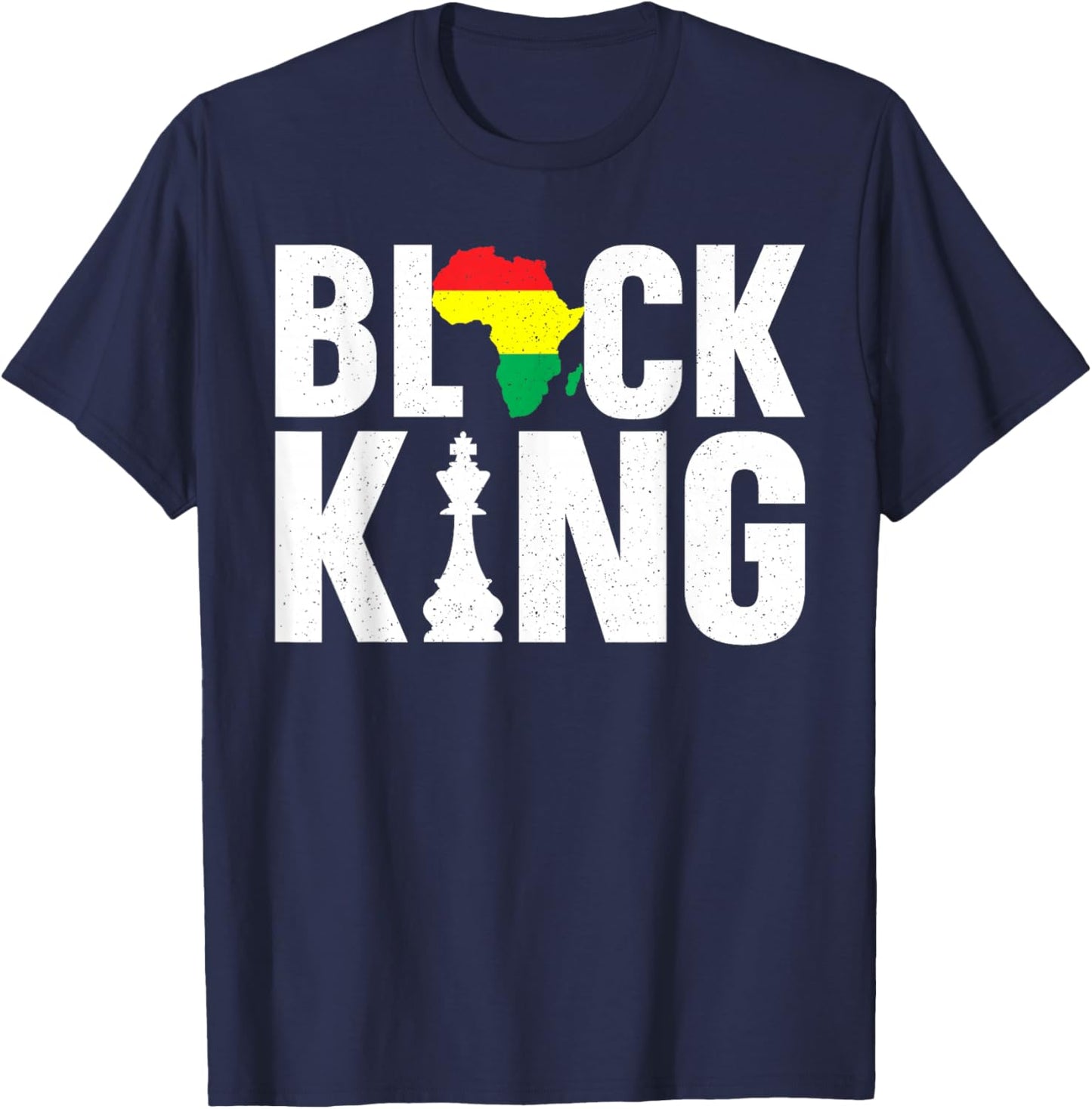 Cool Black King Art Dad Boys Africa Map African King T-Shirt - T-Shirt | Navy