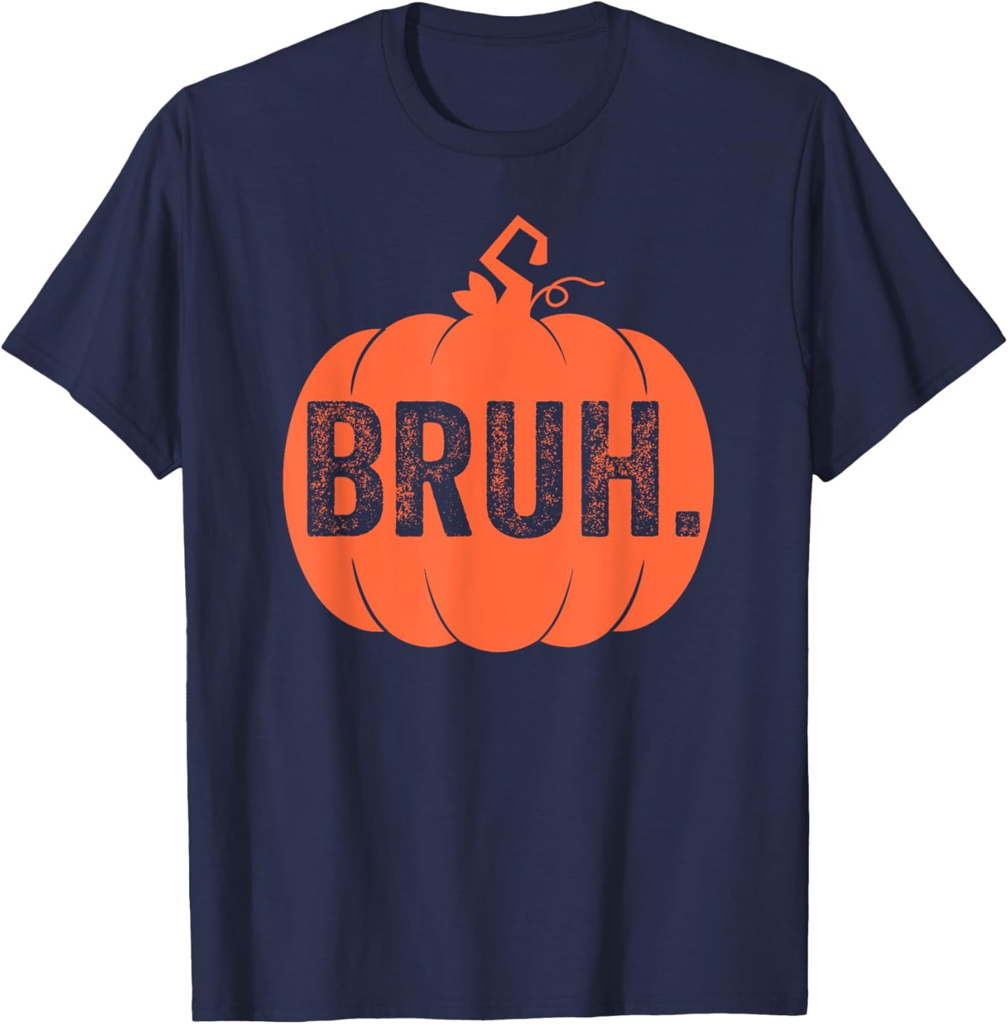 Bruh Meme Funny Pumpkin Halloween Bro Greeting Boy Teens Men T-Shirt - T-Shirt | Navy