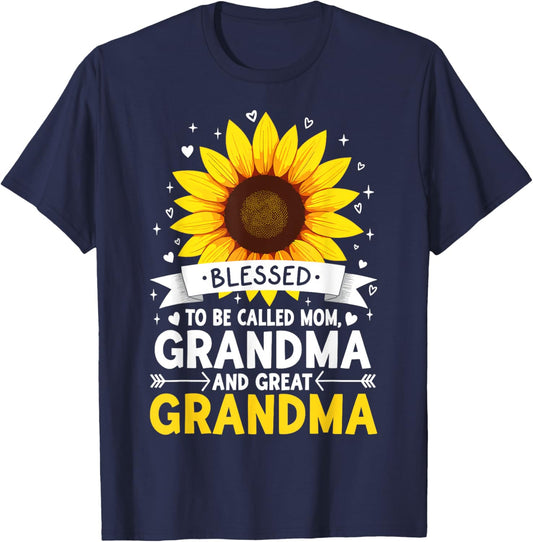 Blessed To Be Called Mom Grandma Mother's Day Great Grandma T-Shirt - T-Shirt | Navy