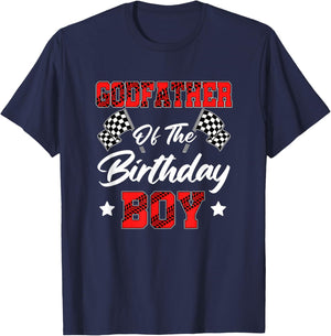 Race Car Godfather Of The Birthday Boy Racing Family Pit T-Shirt - T-Shirt | Navy
