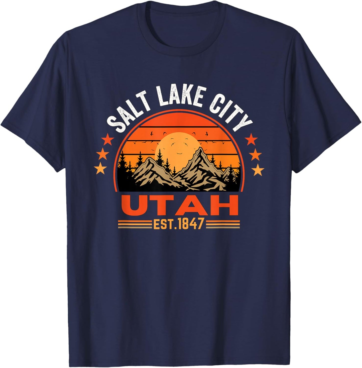 Salt Lake City Utah UT Vintage T-Shirt - T-Shirt | Navy